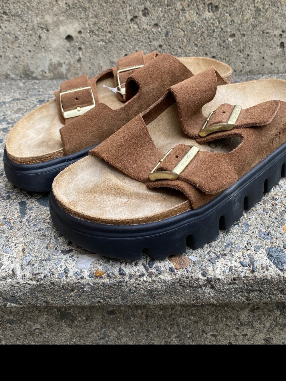Worn Once! Papillio by Birkenstock Arizona Platform Slip On Sandals - Size 41/10